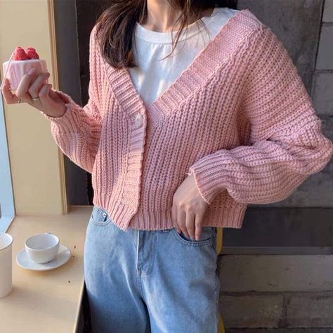 Pink Cardigan Outfit, Cardigan Outfit Aesthetic, Cardigan Outfit, Cardigan Outfits, Korean Fashion Trends, Pink Cardigan, Outfits Aesthetic, Something Special, Korean Fashion