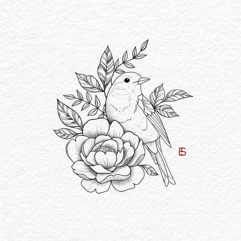 5,779 Likes, 11 Comments - Black and White Illustrations (@blackworknow) on Instagram: “Illustration by @ellastorm_ | #blackworknow if you would like to be featured Submissions/business…” Vogel Tattoo, Black Bird Tattoo, Borneo Tattoo, Kunst Tattoos, Bird Tattoo, Flower Tattoo Designs, Birds Tattoo, Black And White Illustration, Bird Drawings