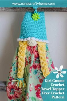 Easy Crochet Towel Holder Free Pattern, Crochet Gnome Towel Topper Free Pattern, Crochet Towel Topper Free Pattern Easy, Gnome Towel Topper, Crochet Towel Tops, Crochet Towels, Crochet Washcloths, Crochet Gnomes, Crochet Topper