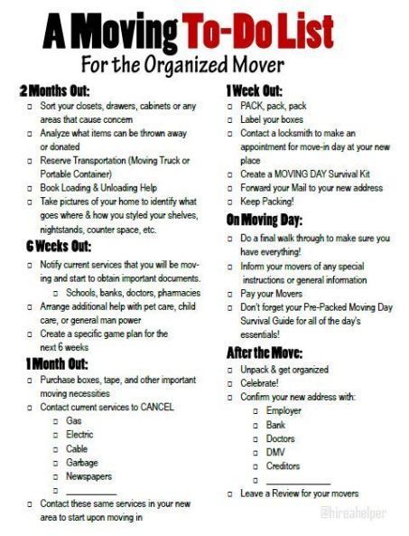 Moving Checklist and Timeline Moving Timeline Checklist, Moving To Do List, Organized Move, Moving Timeline, Moving List, Moving Organisation, Moving House Tips, First Apartment Tips, Moving Hacks Packing