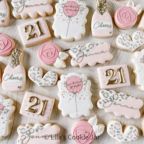 21st Birthday Themes, Happy Birthday Cookie, 21st Bday Ideas, Cookies Theme, Cookies Ideas, Sugar Cookie Royal Icing, 21st Birthday Decorations, 21st Birthday Photoshoot, Cowgirl Birthday