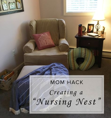 Nursing Station Breastfeeding, Nursing Nook, Nursing Corner, Breastfeeding Station, Nursing Station, Diy Storage Ottoman, England Lifestyle, Diy Nursing, Nursing Room