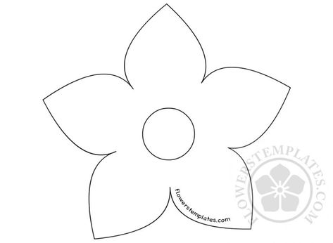 http://flowerstemplates.com/5-petal-flower-coloring-page/ Unicorn Ears Template, Flower Petals Template, Free Flower Petal Template Free Printable, Flower Outline Drawing, 5 Petal Flower Template, 12 Petal Flower Template, Rangoli Idea, Ready Rangoli, Coloring Page Flowers