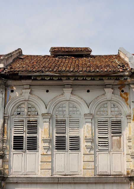 George Town, Penang | Eric Lafforgue Colonial Architecture Elements, Malaysian Architecture, Colonial Windows, History Of Malaysia, George Town Penang, Architecture Photography Buildings, Dutch Architecture, Eric Lafforgue, British Architecture