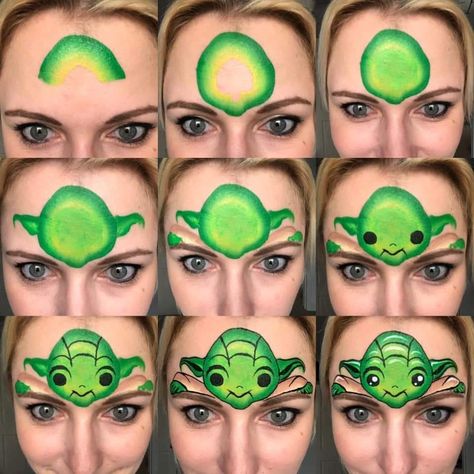 From Gillian Child Grogu Face Paint, Hibiscus Flower Tutorial, Animal Face Paintings, Face Painting Tips, Face Painting For Boys, Professional Face Paint, Christmas Face Painting, Face Painting Tutorials, Face Painting Easy