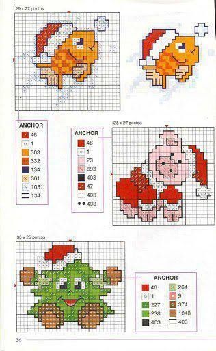 Gallery.ru / Фото #20 - Schemi punto croce natale - mcfulminata Knit Christmas Ornaments, Santa Cross Stitch, Xmas Cross Stitch, Winter Cross Stitch, Cross Stitch Christmas Ornaments, Pola Kristik, Cross Stitch Bookmarks, Mini Cross Stitch, Cross Stitch Cards