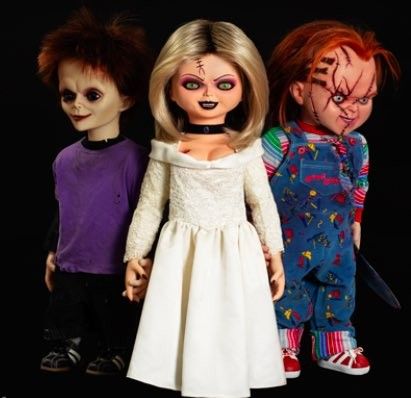 Chucky Tiffany And Glen, Cats In Halloween Costumes, Chucky Family, Chucky Drawing, Glen Doll, Seed Of Chucky, Chucky Horror Movie, Chucky Tiffany, Horror Room