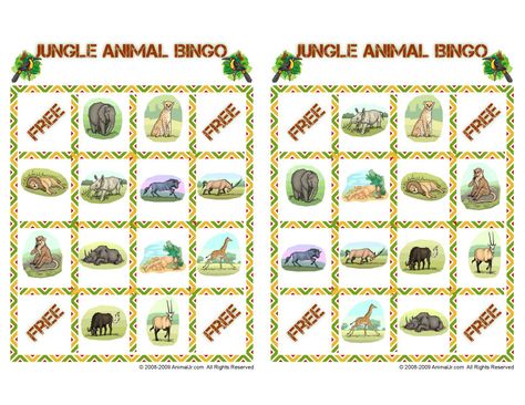 Jungle Bingo Free Printable, Bingo Printable Free, Colorful Jungle, Jungle Scene, Jungle Baby Shower Theme, Baby Shower Bingo, School Treats, Bingo Printable, Jungle Animal