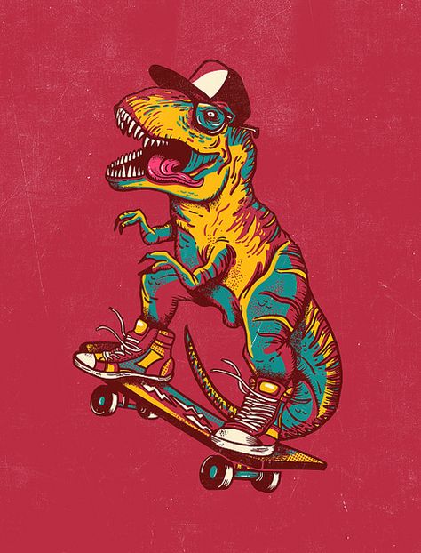 tyrannosaurus rad: joao lauro fonte. Dinosaur Wallpaper, Skate Art, Skateboard Design, Dinosaur Art, Skateboard Art, Art And Illustration, T Rex, Skateboarding, Doodle Art