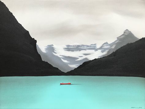 Lasting Impressions, mixed media Lake Louise painting by Natasha Miller | Effusion Art Gallery + Cast Glass Studio, Invermere BC Lake Louise Painting, Mountain Lake Painting, Invermere Bc, Mixed Media Landscape, Lake Louise Canada, Seaside Paintings, April Art, 2024 Art, Art 2024