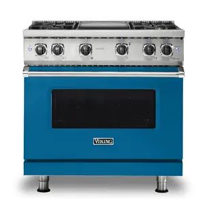 VGR5364GAB Viking 36" Gas Range - VGR536 ALLUVIAL BLUE - Metro Appliances & More | Kitchen & Home Appliance Stores Convection Range, Viking Range, Self Cleaning Ovens, Convection Cooking, Dual Fuel Ranges, Geek Squad, Cooking Temperatures, Gas Oven, Buy Logo