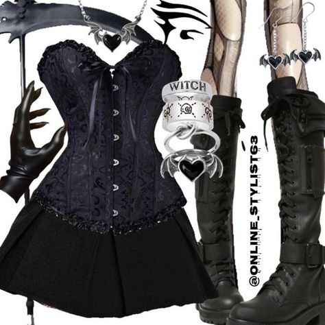 Emo Couple Outfits Matching, Babymetal Inspired Outfits, Fashion Outfits Edgy, Outfits Gothic, Moodboard Png, Chica Punk, Princess Inspired Outfits, Gothic Outfit, Goth Outfit Ideas