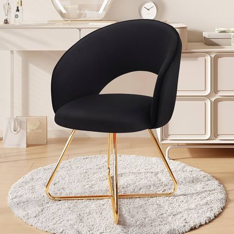 Amazon.com: Furniliving Modern Accent Chair Velvet Comfy Lounge Chairs for Bedroom, Upholstered Barrel Vanity Chair with Back, Mid Century Makeup Chair with Gold Legs (Pink) : Home & Kitchen Lounge Chairs For Bedroom, Desk Chairs For Bedroom, Chairs For Bedroom, Black Accent Chair, Lounge Chair Bedroom, Desk Dining, Makeup Stool, Working Table, Makeup Chair