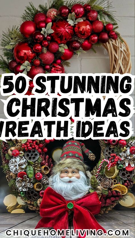 Pictures Of Christmas Wreaths, Diy Christmas Reefs, Christmas Front Porches, Christmas Wreaths Indoor, Wreath Decorating Ideas, Evergreen Wreaths, Christmas Reef, Christmas Wreath Designs, Joy Decorations