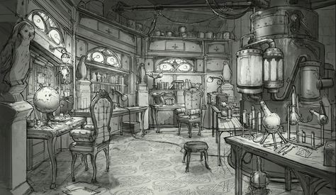 ArtStation - Victorian Research , David Noren Concept Art Room, Concept Art Landscape, Feng Zhu Design, Interior Concept Art, Feng Zhu, Room Products, Drawing Interior, Bg Design, Perspective Art