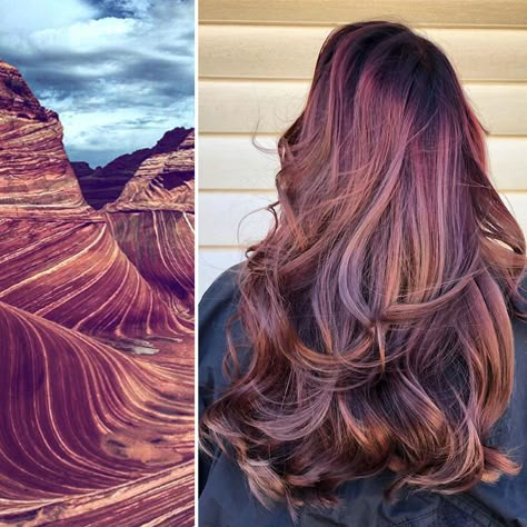 Hairdresser Is Inspired By Nature To Create Colored Hair And The Result Is Incredible Desert Hair, Pictures Of Hairstyles, Nature Core, Hair Techniques, Creative Hairstyles, Dye My Hair, One Hair, Rainbow Hair, Hair Pictures