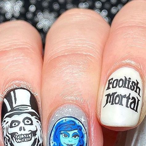 Haunted Mansion Nails Art, Haunted Mansion Nails Disney, Haunted Mansion Nails, Paws And Claws, Disney Nails, Disney Life, Haunted Mansion, Cute Nail Designs, Glow Up?