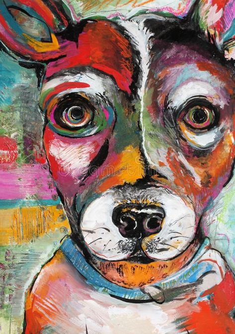 Nose Painting, Rat Terrier Art, Rat Terrier Dogs, Colorful Pop Art, Dog Pop Art, Rat Terrier, A Rat, Modern Pop Art, Dog Painting