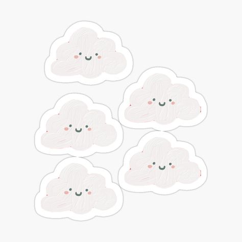 Clouds Stickers Aesthetic, Cloud Stickers Aesthetic, Cloud Sticker Printable, Hiasan Aesthetic, Printing Station, Kawaii Clouds, Good Stickers, Cloud Sticker, Kawaii Cloud