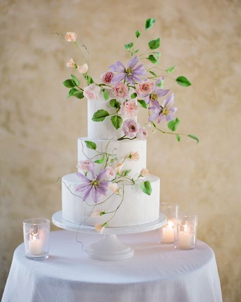 32 Pastel Wedding Cakes You Have to See #WeddingCakes #WeddingCakeInspiration #WeddingInspiration #WeddingCakeIdeas | Martha Stewart Weddings - 32 Pastel Wedding Cakes You Have to See Pastel Wedding Cakes, Colorful Wedding Cakes, Blush Wedding Inspiration, Cake With Flowers, Spring Wedding Cake, Pretty Wedding Cakes, Pastel Cakes, Wedding Wonderland, Floral Wedding Cakes