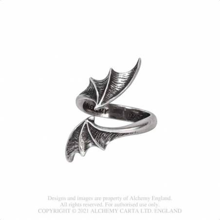 A Night with Goethe (R244) ~ Rings | Alchemy England Wing Ring, Cast Rings, Alchemy Gothic, Belt Ring, Gothic Ring, Fall Rings, Gothic Looks, Rockabilly Outfits, Bat Wing