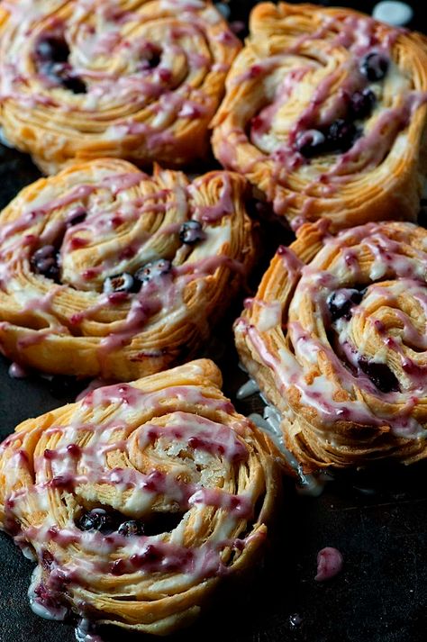 Blue Raspberry Laminated Brioche Buns...9/8/2019 Laminated Brioche, Brioche Buns Recipe, Raspberry Glaze, Red Star Yeast, Yeast Recipes, Buns Recipe, Sweet Buns, Lemon Sugar, Breakfast Pastries