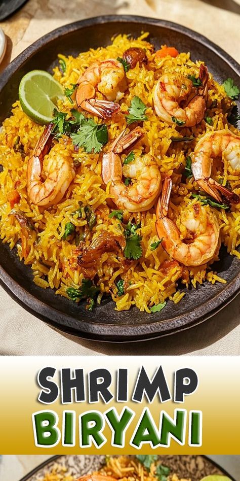 🍤✨ Indulge in the rich flavors of Shrimp Biryani! This aromatic one-pot dish combines succulent shrimp with fragrant basmati rice, spices, and herbs, creating a mouthwatering meal that’s perfect for any occasion. 👉 Ready to create a fragrant shrimp biryani masterpiece? Click for the full recipe and tips to perfect your dish! #ShrimpBiryani #BiryaniRecipe #SeafoodLovers #OnePotMeals #IndianCuisine #AromaticRice #ComfortFood #SpicyDelights #QuickDinner #FoodieFavorites Shrimp Biryani, Rice Spices, Biryani Rice, Spiced Rice, Juicy Shrimp, One Pot Dishes, Biryani Recipe, Mouth Watering Food, Spices And Herbs