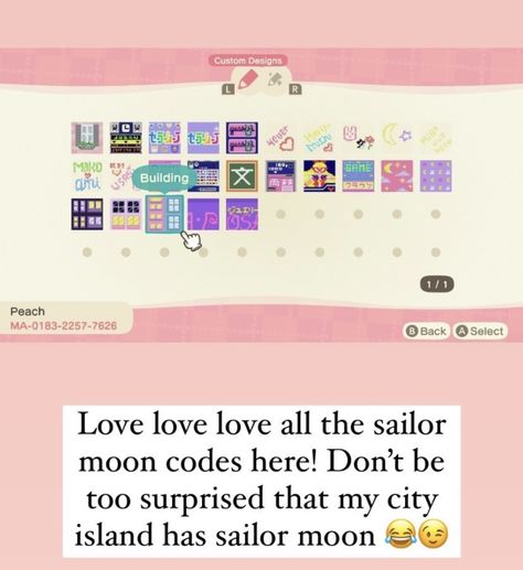 Sailor Moon Acnh Codes, Acnh Sailor Moon Design, Acnh Sailor Moon, Animal Crossing Sailor Moon, City Island, Acnh Design, Acnh Ideas, Acnh Inspo, Sailor Jupiter