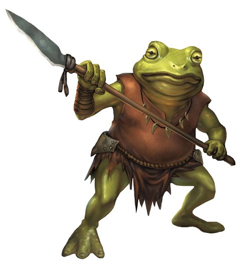 Bullywug (from the D&D fifth edition Monster Manual). Art by Conceptopolis. 5e Races, D D Monsters, Heroic Fantasy, Dnd Monsters, Fantasy Races, Fantasy Monster, Dungeon Master, Dnd Characters, Character Portraits