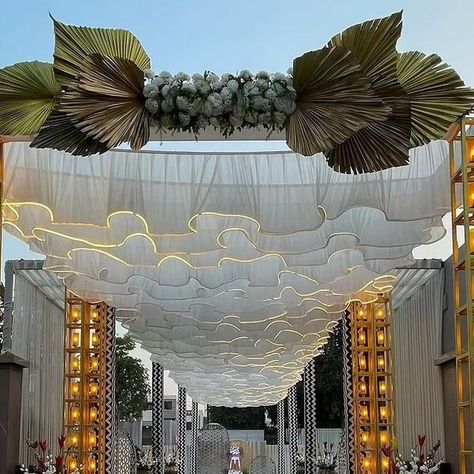 Event Entry Gate Design, Wedding Entry Passage Decor, Indian Wedding Gate Decoration Entrance, Sangeet Entry Gate, Event Entrance Design, Sangeet Entry Passage Decor, Sangeet Decor, Event Entrance, Ganpati Decoration