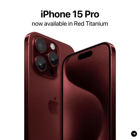 Apple has announced a new Red Titanium color for the iPhone 15 Pro and iPhone 15 Pro Max! You can pre-order the new color on April 5th and will be available on April 9th. Now make sure to check the second image! Iphone 15 Pro Colors, Cose Aesthetic, Mens Luxury Lifestyle, Red Iphone, Iphone Pro, Iphone Phone, Decoration Wedding, Mens Luxury, Iphone 15 Pro