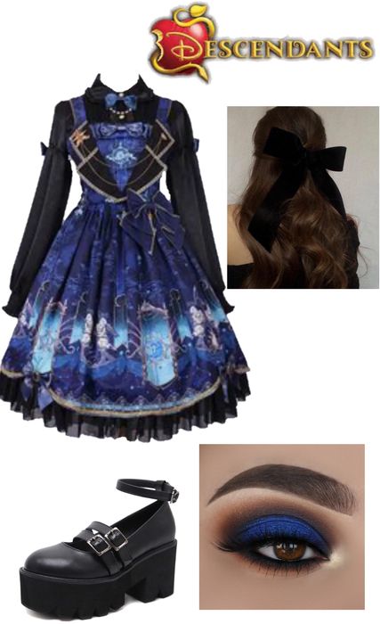 Descendants Outfit Ideas Blue, Descendant Dti Outfit, Descendants Clothes Inspired Outfits, Descendants Dti Outfit, Disney Descendants Evie Outfits, Hades Daughter, Descendants Clothes, Descendants Pictures, Leo Wife