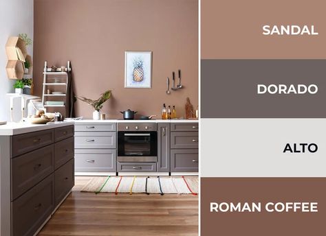 Capuchino Kitchen Ideas, Kitchen Colour Schemes 2023, Kitchen Cupboard Colours 2023, Kitchen Colours 2023, Brown Kitchen Walls, Beige Tile Kitchen, Grey Ikea Kitchen, Kitchen Color Combos, Kitchen Cupboard Colours