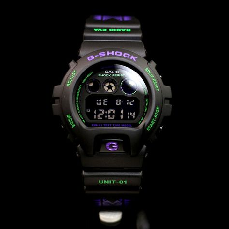 Evangelion x G-Shock DW-6900 featuring Radio Eva Dw 6900, Light Icon, Divers Watch, Daylight Savings, Countdown Timer, Casio G Shock, Gshock Watch, G Shock, Quartz Watch