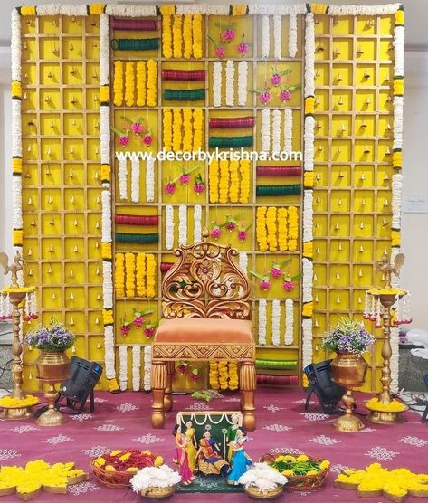 Diy Seemantham Decor, Seemantham Stage Decoration, Seemantham Background Decoration, Sreemantham Decoration Ideas, Traditional Seemantham Decoration, Sreemantham Decoration At Home, Simple Sreemantham Decoration At Home, Srimantham Decoration At Home, Seemantham Decoration Ideas