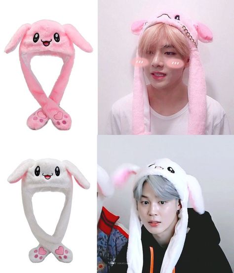 Jimin Ear, Bunny Cap, Army Accessories, Kawaii Hat, Whatsapp Wallpaper Cute, Cap Girl, Cozy Accessories, Bunny Hat, Whatsapp Wallpaper