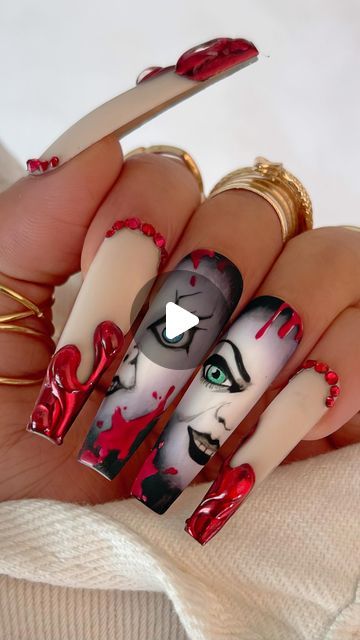 Chuckie Nails, Chucky And His Bride, Blood Drip, Nail Nail, On Live, September 7, Nail Accessories, Art Supplies, Nails