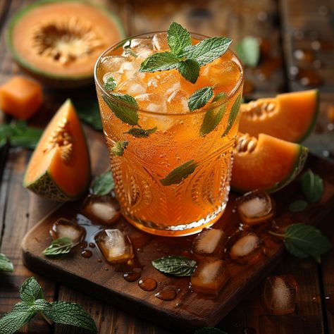 Melon, Mint, and Cucumber Iced Tea Recipe Melon Tea, Iced Tea Recipe, Small Cucumber, Iced Tea Recipes, Mint Sprig, Tea Green, Fresh Mint Leaves, Tea Recipe, Oolong Tea