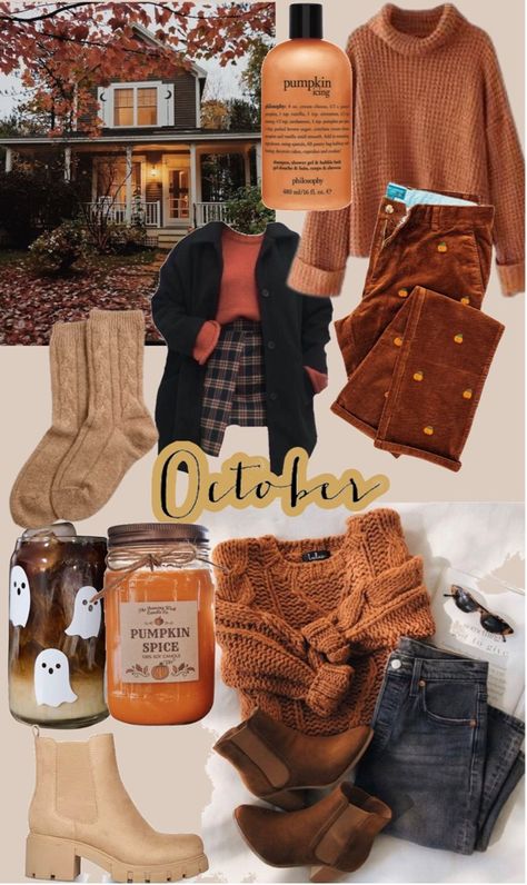 Fall Cool Outfits, Fall Outfits Inspo Aesthetic, Autumn Outfits Halloween, Fall Girly Aesthetic, Pumpkin Spice Outfit, Fall Autumn Outfits, Casual Halloween Outfits, Fall Aesthetic Pictures, Halloween Costumes Women Creative