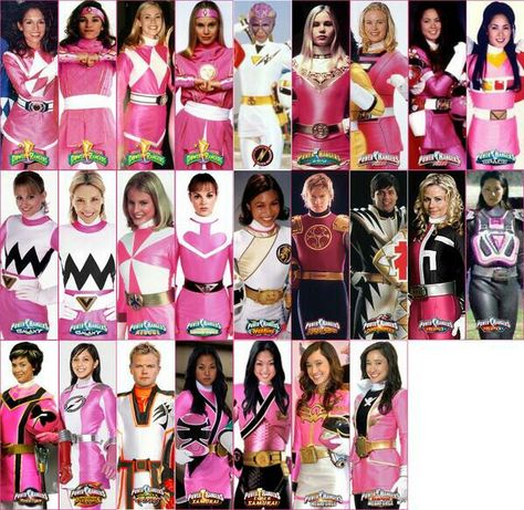 All The Pink Rangers Amy Jo Johnson, New Power Rangers, Power Ranger Birthday, Pink Ranger, Pink Power Rangers, Power Rangers Series, Power Rangers Megaforce, Power Rangers Dino Charge, Power Rangers Fan Art