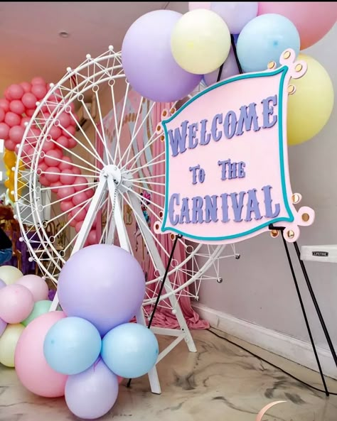 15 Thrilling Carnival Theme Party Decoration Ideas This Year Circus Birthday Party Decorations, Carnival Birthday Theme, Summer Baby Shower Themes, Carnival Theme Party, Carnival Baby Showers, Carousel Birthday Parties, Circus Birthday Party Theme, Spring Birthday Party, Carnival Birthday Party Theme