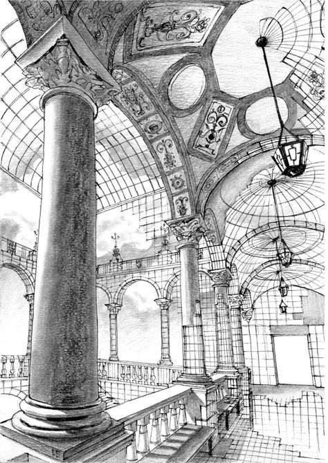 Perspective Architecture, Architecture Drawing Sketchbooks, Istoria Artei, Perspective Drawing Architecture, Architecture Design Sketch, Architecture Design Drawing, Architecture Concept Drawings, Perspective Art, Architecture Drawing Art