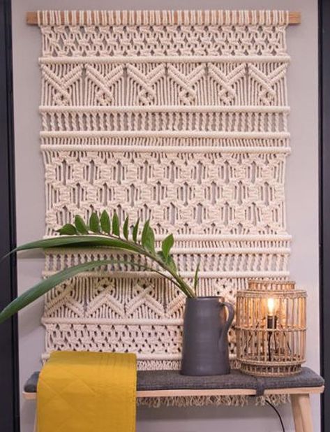 Room Divider Wall, Art Macramé, Macrame Headboard, Makramee Diy, Macrame Backdrop, Macrame Tapestry, Macrame Wall Hanging Diy, Macrame Wall Hanging Patterns, Macrame Curtain