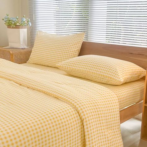 Amazon.com: NSNLGSGC Comforter Set King Size, Tan Gingham Bedding Comforter Sets, Brown Grid Bed Comforter 3 Pieces (1 Comforter, 2 Pillowcases) : Home & Kitchen Gingham Bedding, Bedding Comforter Sets, King Size Comforter, King Size Comforter Sets, Bed Comforter, King Size Comforters, Bedding Comforter, Yellow Gingham, Bed Comforter Sets