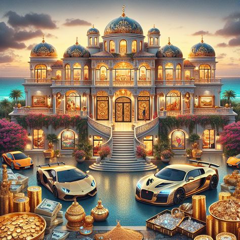 Discover a life of luxury in an opulent mansion by the sea. Feel the power of wealth manifest in your hands, amidst grandeur and rare treasures. Dive deep into wealth manifestation, learn how: [link]. #LuxuryLife #WealthManifestation #SeaViewMansion #ExoticLuxury #GoldTreasures #MorwealthManifestationsInYourHands Images Of Money Wealth, Wealth Prosperity Abundance, Images Of Wealth And Abundance, Mansion By The Sea, Cool Live Wallpapers, Manifest Wealth And Abundance, Attract Wealth And Prosperity, Krishna Quotes In Hindi, Wealth Manifestation