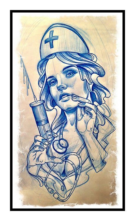 Sam Clark, Nurse Tattoo, Tattoo Old School, Tattoo Artwork, Sailor Jerry, Desenho Tattoo, Vertical Poster, Chicano Art, Pattern Tattoo