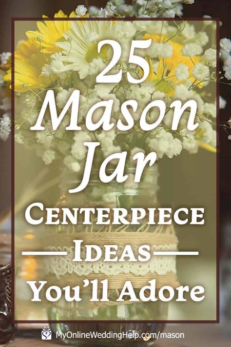 25 Mason Jar Centerpiece Ideas You'll Adore. See them on the MyOnlineWeddingHelp.com blog. Table Decorations For Class Reunion, Chalk Paint Mason Jar Diy, Lights In A Jar Decor, Retirement Party Centerpieces Ideas, Round Table Centerpieces Wedding Simple Centre Pieces, Retirement Table Centerpieces, Easy Diy Centerpieces Wedding, Centerpieces For Banquet, Banquet Centerpiece Ideas