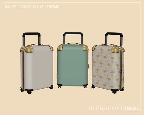 Hailey Luggage 4t2 (you can find them in sculptures) ♥ Original meshes and textures by @leosims4cc for TS4 and you can find them here ♥ Thank you ♥ ♥ 13 swatches, price 1 DOWNLOAD TOU! If you... Sims 4 Deco Bags, Sims 4 Luggage, Sims 4 Bag Decor, Sims 4 Luggage Cc, Sims 4 Functional, Cc Clutter, Ts4 Mod, Sims 4 Cc Furniture Living Rooms, 2000 Followers