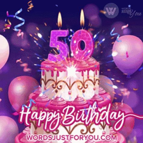 Happy 50th Birthday Wishes Female, Happy Birthday Special Person, Happy 50th Birthday Sister, Happy Birthday Sparkle, Happy 50th Birthday Wishes, Bday Greetings, Animated Happy Birthday Wishes, Love Happy Birthday, Happy Birthday Gif