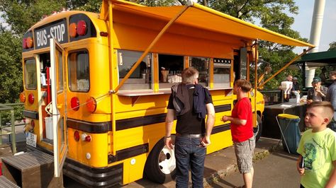 School Bus Converted To Food Truck, School Bus Food Truck Ideas, School Bus Food Truck, Food Truck Illustration, Bus Food Truck, Coffee Bus, Bbq Trailer, Food Truck Food, Truck Illustration